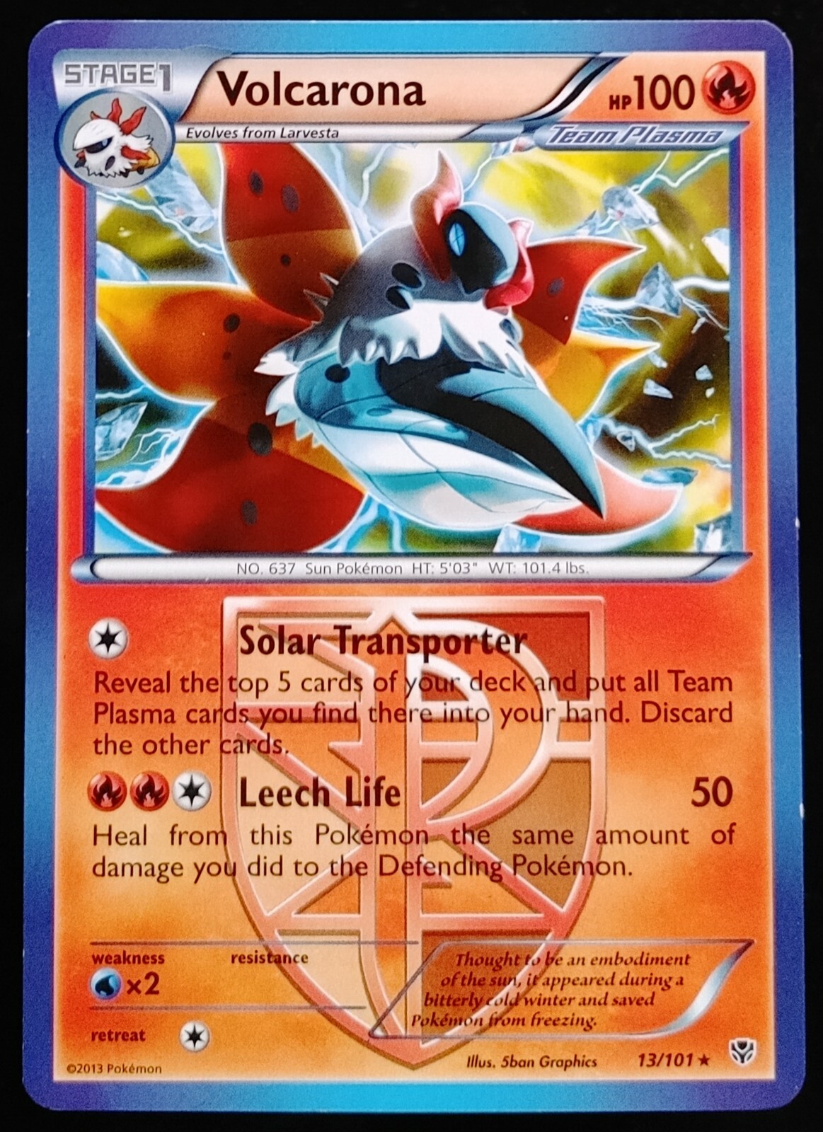 Volcarona - 13/101 - Rare - Black & White 10: Plasma Blast - Pokémon
