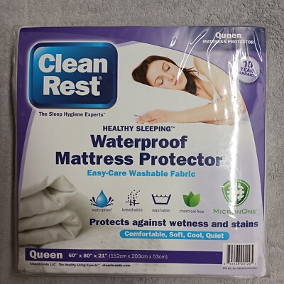 Clean Rest  Waterproof  Queen Mattress Protector  60'' x 80'' x 21''
