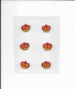 6 VINTAGE RJ (ROYAL JORDANIAN AIRLINE) TINY JORDANIAN STICK ON CROWNS (1/2 INCH)