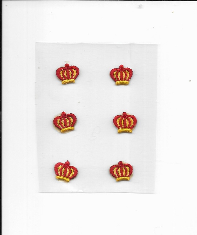 6 VINTAGE RJ (ROYAL JORDANIAN AIRLINE) TINY JORDANIAN STICK ON CROWNS (1/2 INCH)