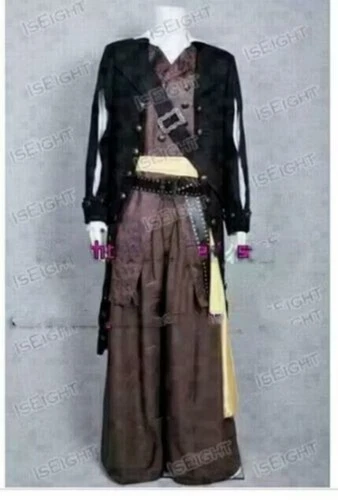 Pirates of the Caribbean Cosplay Barbossa Costume Halloween Full Set 真他妈不要脸