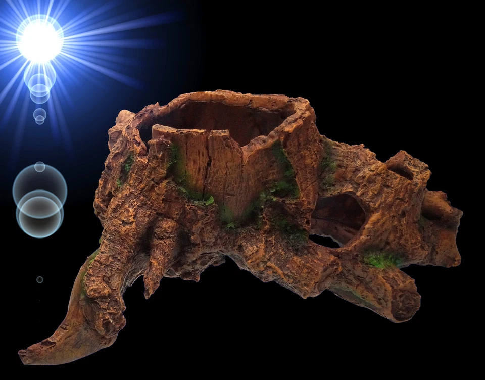 Aquarium Deko 🍀 BAUMSTUMPF HÖHLE XL 🍀 Pflanzen Zubehör Terrarium Wurzel (VO) - Bild 3 von 4