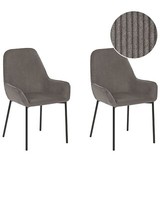 Polsterstuhl Mit Metallbeinen Im 2Er Set Grau Aus Cord Loverna