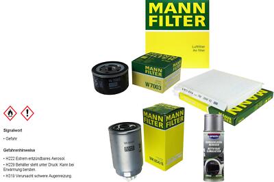 MANN-FILTER Inspektionspaket Presto Klima-Reiniger für Fiat Stilo 1.9 JTD