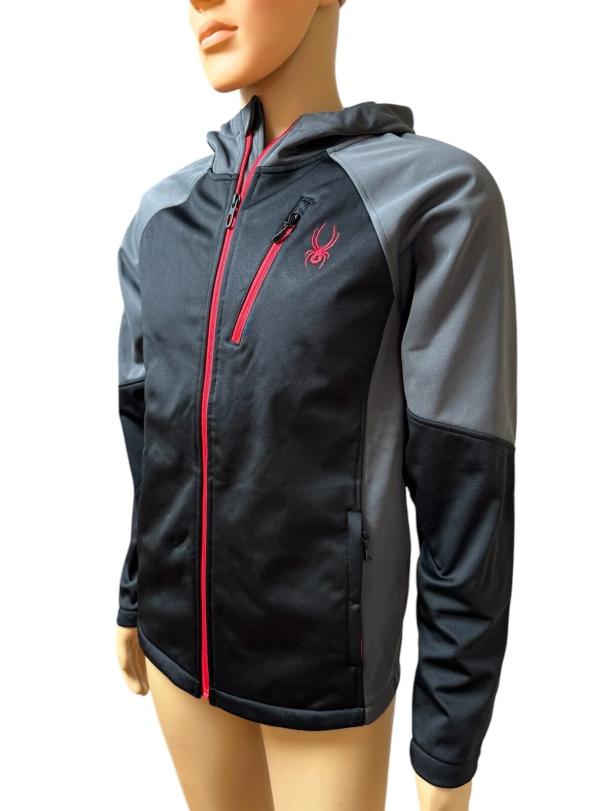 Spyder Softshell Jacket/ Mens/ Black & Gray/ Size Small / MSRP $149/ NWT!
