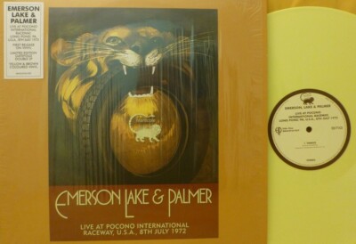 EMERSON LAKE & PALMER Live At Pocono 1972 2 LP 2019 Gfold Yellow & Brown NM