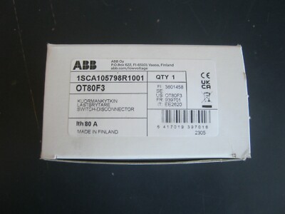 NEW ABB OT80F3 1SCA105798R1001 10136393 3 pole disconnect switch 80A 80 amps
