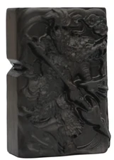 Case Only,Natural Ebony Black Wood Warrior Zhao Lighter Box For Zippo Insert Kit