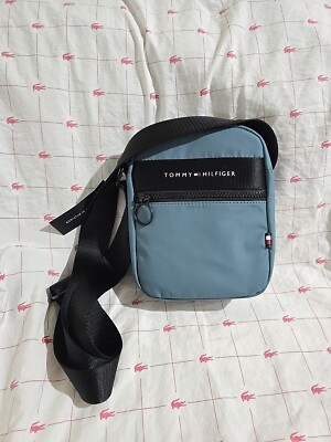 NWT Tommy Hilfiger Men's Nylon Crossbody Bag Dull Blue