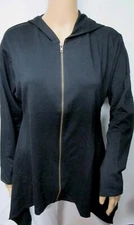 Antthony Original Long Sleeve Zip Front Sharkbite Hooded Jacket Top S~M