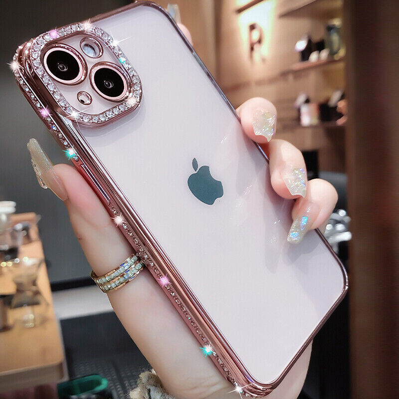 For iPhone 16 15 Pro Max 14 13 12 11 X Luxury Rhinestone Diamond Shockproof Case