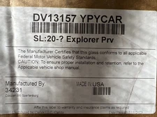 Fits 2020-2023 Ford Explorer Passenger Right Side Rear Vent Window Glass OE