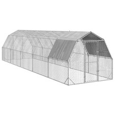Chicken Run with Roof 2.5x10x2.25 m Galvanised Steel vidaXL
