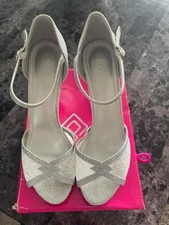 Dream Pairs Silver Glitter Buckle Open Toe Pump Heels Sandal