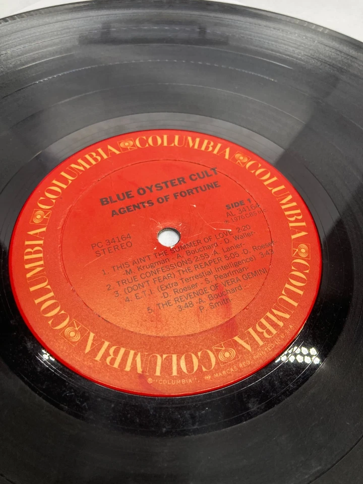 Blue Öyster Cult Agents Of Fortune Vintage Vinyl LP 1976 Columbia Record PC34164 - Image 2 of 4