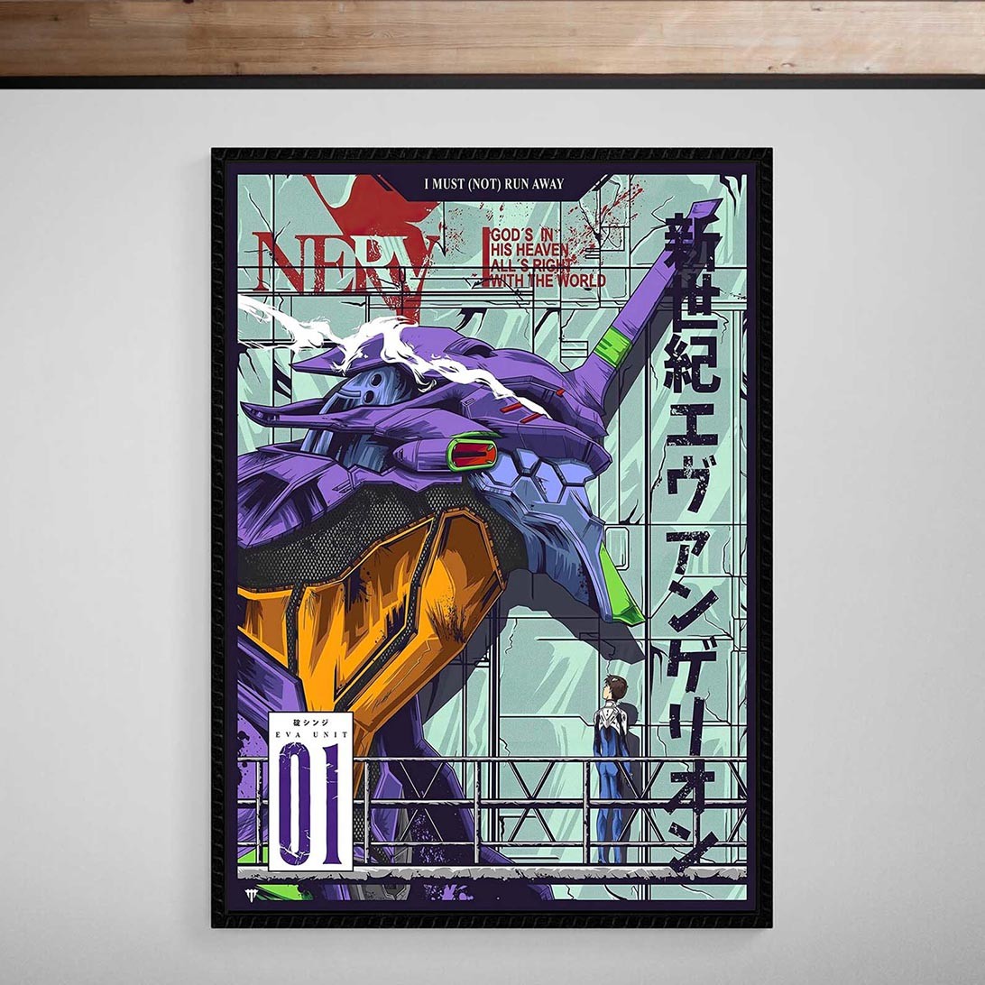 Póster japonés Neon Genesis Evangelion unidad-01 anime manga impresión giclée