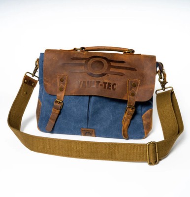 Fallout Vault Tec Overseer Messenger Bag Cowhide Leather Official - neu