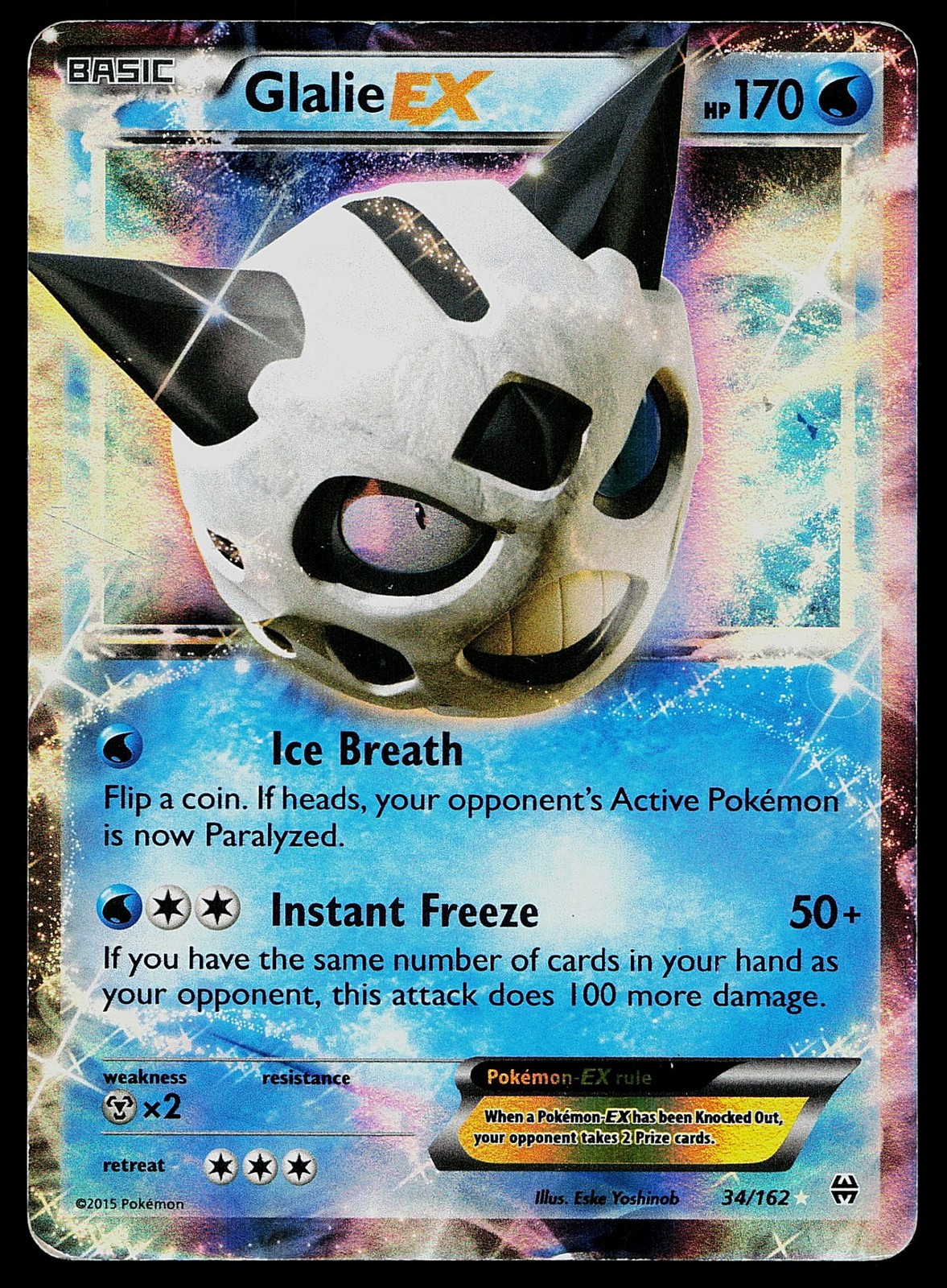 Pokemon Card BREAKthrough Glalie EX 34/162 Rare