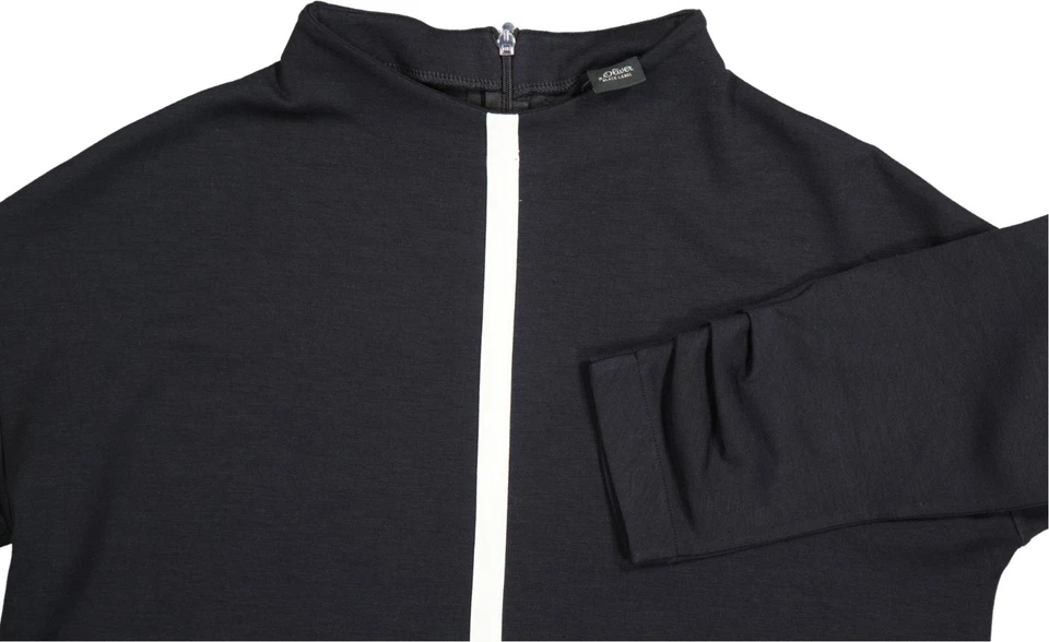 NEU !! s.Oliver BLACK LABEL Damen langarm Shirt schwarz mit weiß Gr. 36 - Bild 2 von 4