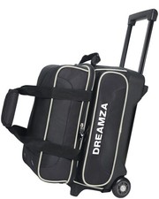 2 Ball Bowling Bag with Wheels, Double Bowling Ball Bag 2 Ball Roller w/Separ...