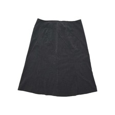 Vintage Michele Charcoal Gray Swirl Seam Midi Skirt Size 14 Made in USA Retro