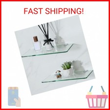 SAYAYO Glass Floating Shelves for Wall, Tempered Glass Shelves for Bathroom, Liv
