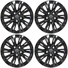 2012-2014 Toyota Camry Style 16 Black Hubcaps Wheel Covers 1037-16blk Logo Set