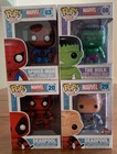 Funko Pop Marvel Universe Lot (Spider Man 03, Hulk 08, Deadpool 20, Deadpool 29)