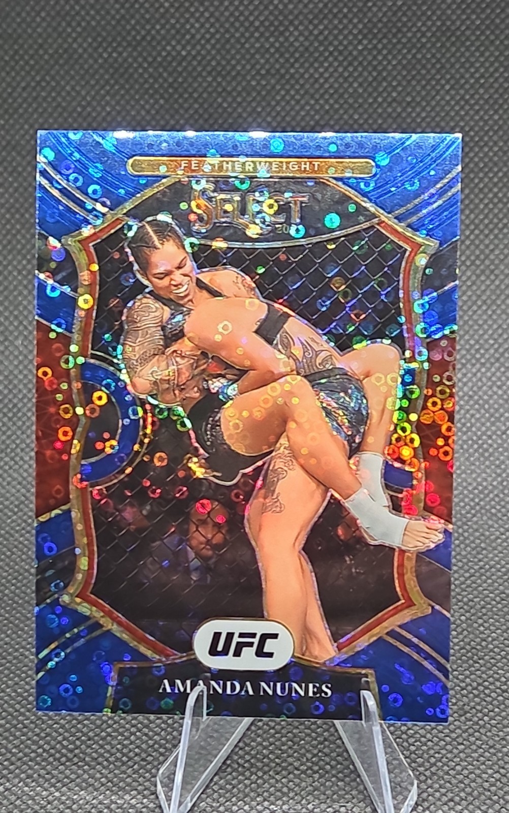 2021 Panini Select UFC - Concourse Amanda Nunes #56 Blue Disco Prizm /99