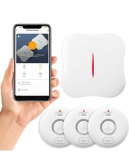 Wifi Water Leak Detector 4Pk 120dB Adjustable Alarm, 3 Smart Water Sensor SEALED