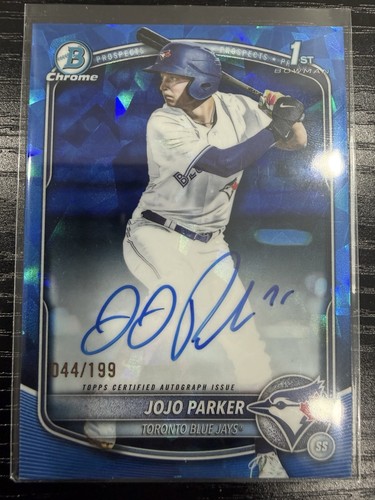 JoJo Parker #CPA-JP 2025 Bowman Draft Sapphire Chrome Prospect Autograph card