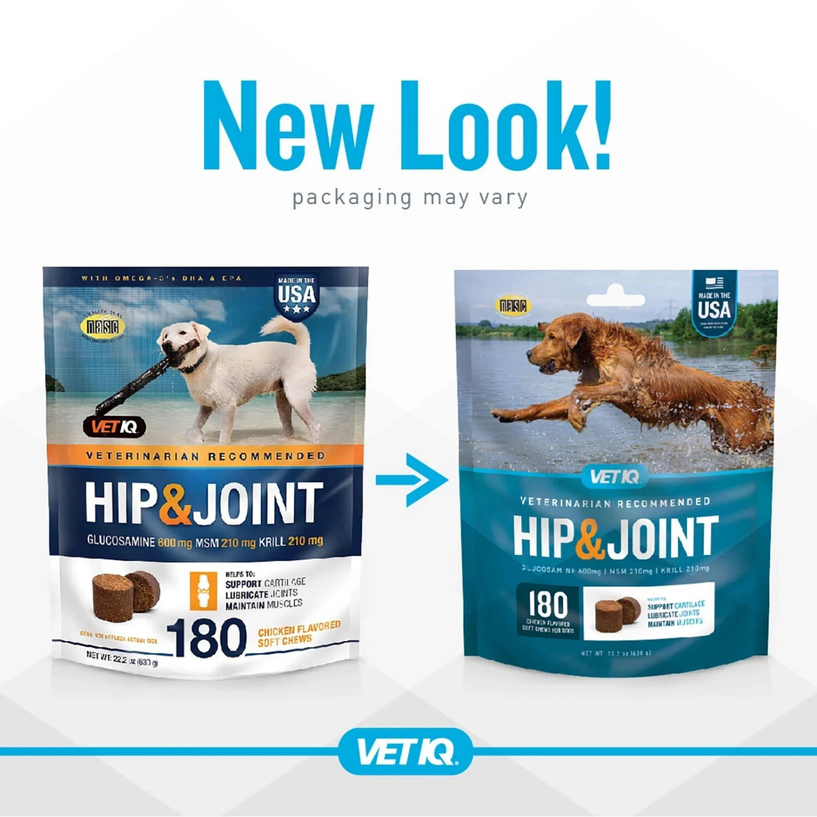 VETIQ Maximum Strength Hip & Joint Soft Dog Chews, Chicken Flavored, (180 ct.)