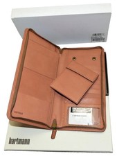 New Hartmann 4700 Reserve Aged Belting Leather 715 Zip Travel Organizer Wallet