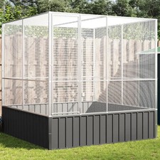 WALPLUS Aviary Silver 211x207x212cm Steel Bird Cage Outdoor Enclosure