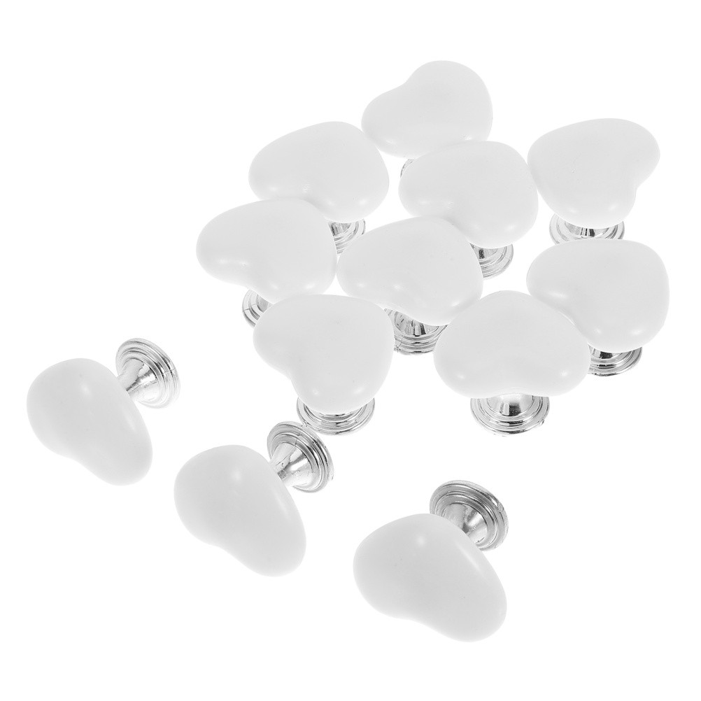  12 Pcs Heart Toilet Button Pusher Shaped Tank Buttons Love Heart-shaped