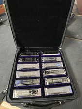 Johnson The Blues King Diatonic Harmonica Pack Of 12 With Carrying Case