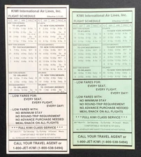 Kiwi International Airlines Timetables Effective January 11, 1993 (2 Different)