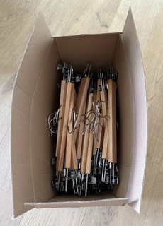 Bundle Of 38 X Wooden Clip Trouser / Skirt Hangers In Good Used Condition