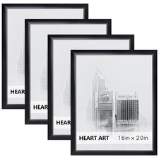 HEART ART 16x20 Frames Set of 4,Picture Frames 16x20 For Posters Without Mat,...