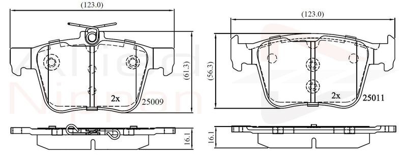 Brake Pad Set For Disc Rear Fits Audi Cupra Seat Skoda ALLIED NIPPON ADB02157