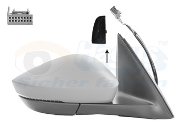 AußEnspiegel Hagus VAN Wezel 7611828 Komplettspiegel Konvex Beheizbar FüR Skoda-image