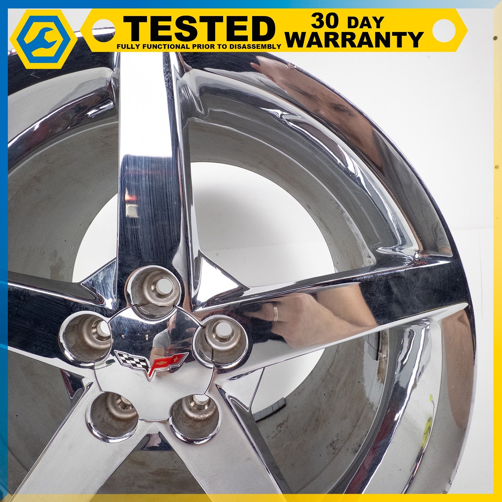 05-13 CHEVROLET CORVETTE C6 19 X 10J REAR WHEEL RIM POLISHED OEM