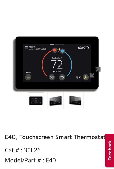 Lennox E40 Thermostat intelligent