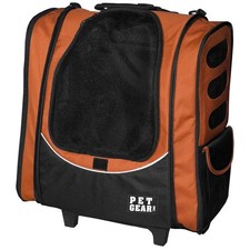 Pet Gear I-GO2 Wheeled Back Pack Dog Cat Carrier rolling travel ORANGE NWOB