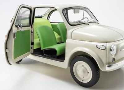 Kyosho Original 1/18 Fiat NUOVA 500 with Accessories (White