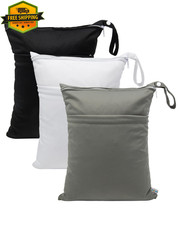 3 Pack Waterproof Wet Dry Bags with 2 Pockets