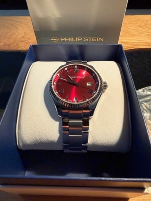 Philip Stein Traveller Red Watch   Mens Model Number: 92F-NCRSB-SS