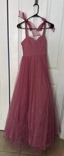 City Studio Womens Pink Sequin Prom Evening Dress Gown Juniors Sz 1 Sparkles