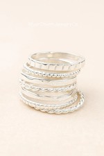 925 Sterling Silver Stacking Rings Set Minimalist Twisted Rings All Size