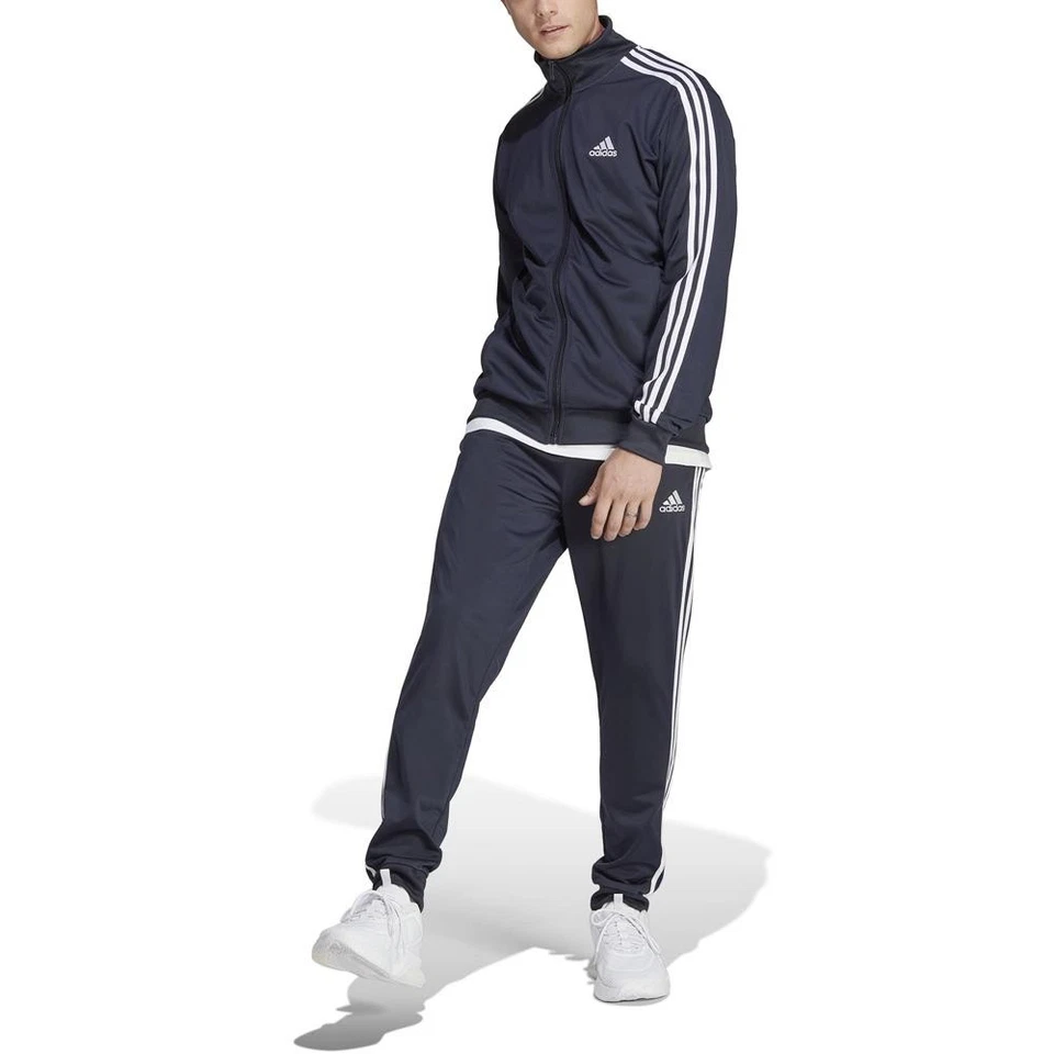 adidas Basic 3-Streifen Tricot Herren Trainingsanzug Sportanzug - Bild 1 von 1